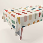 Colorful Minimalist Warm Tones Brush Strokes Design Tablecloth Gallery Image 1