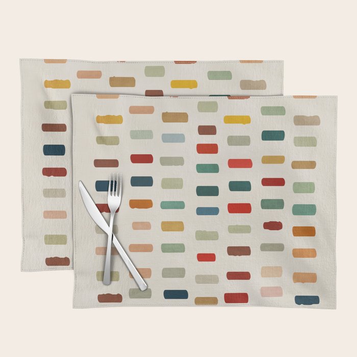 Colorful Minimalist Warm Tones Brush Strokes Design Placemat Gallery Image 1