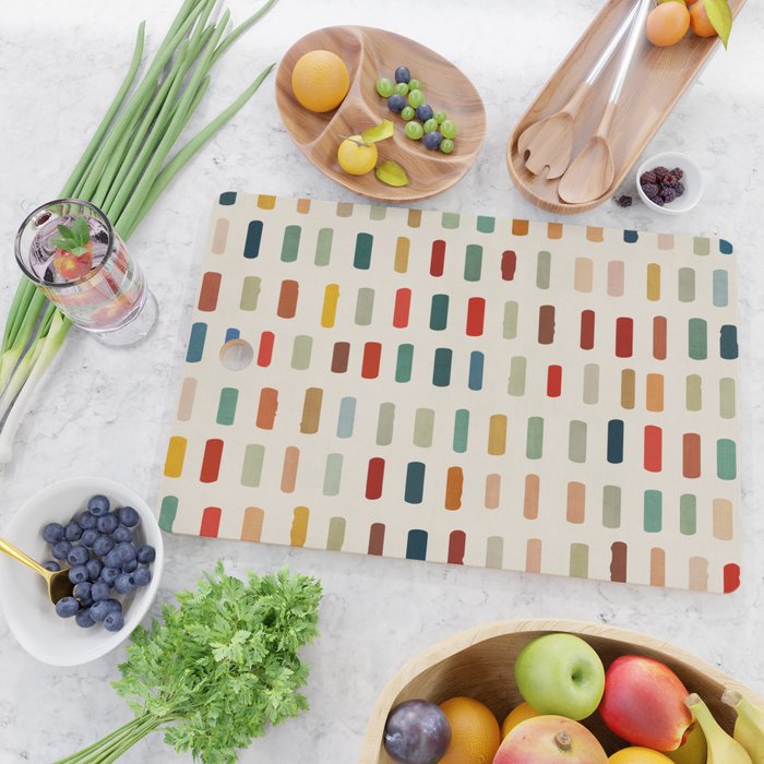 Colorful Minimalist Warm Tones Brush Strokes Design Cutting Board Gallery Image 2