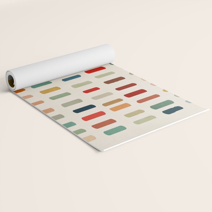 Colorful Minimalist Warm Tones Brush Strokes Design Yoga Mat Gallery Image 2
