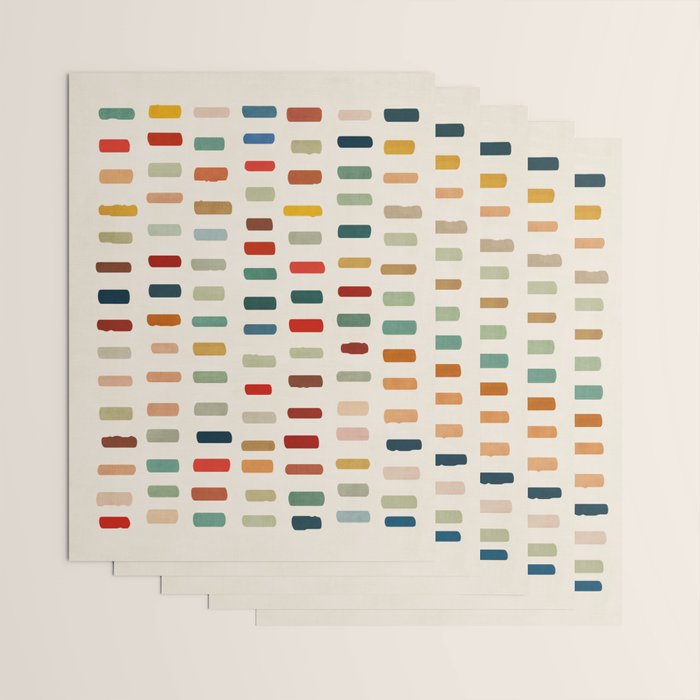 Colorful Minimalist Warm Tones Brush Strokes Design Wrapping Paper Gallery Image 3