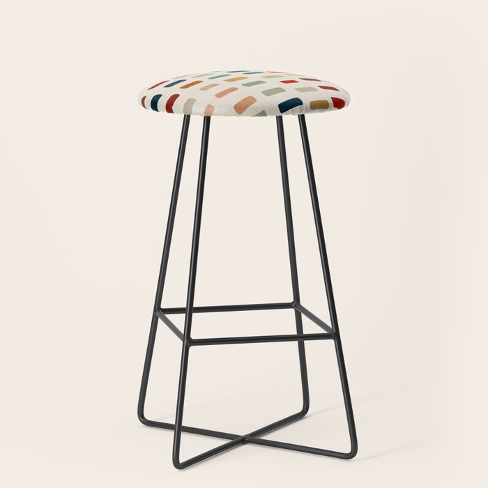 Colorful Minimalist Warm Tones Brush Strokes Design Stool Gallery Image 1