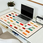 Colorful Minimalist Warm Tones Brush Strokes Design Desk Mat Gallery Image 2