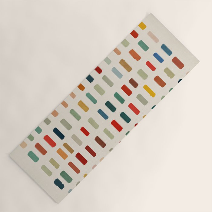 Colorful Minimalist Warm Tones Brush Strokes Design Yoga Mat Gallery Image 1