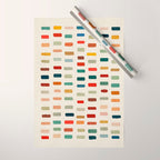 Colorful Minimalist Warm Tones Brush Strokes Design Wrapping Paper Gallery Image 1