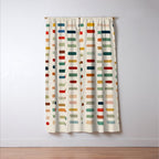 Colorful Minimalist Warm Tones Brush Strokes Design Window Curtain Gallery Image 3