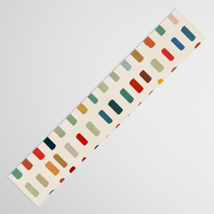 Colorful Minimalist Warm Tones Brush Strokes Design Table Runner Gallery Image 3