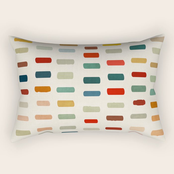 Colorful Minimalist Warm Tones Brush Strokes Design Rectangular Pillow Gallery Image 2