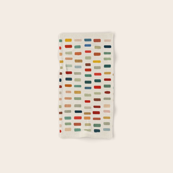 Colorful Minimalist Warm Tones Brush Strokes Design Bath Towel Gallery Image 1