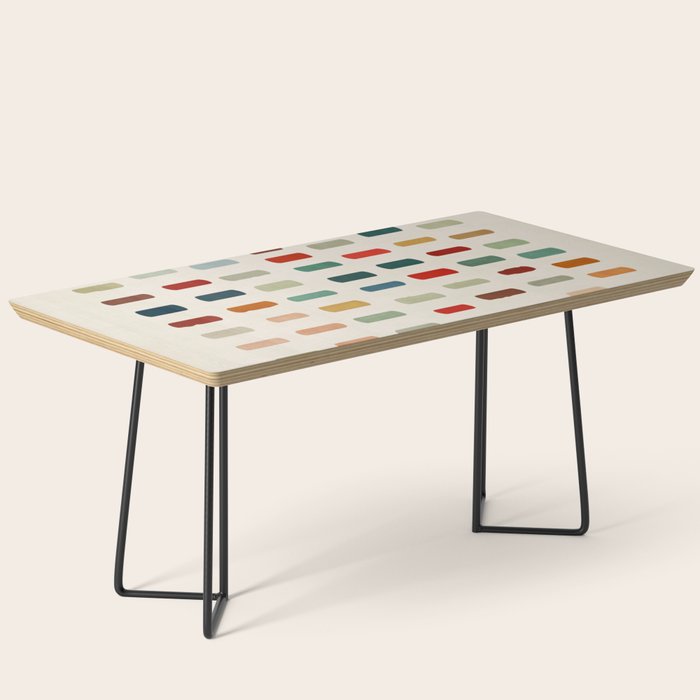Colorful Minimalist Warm Tones Brush Strokes Design Coffee Table Gallery Image 1
