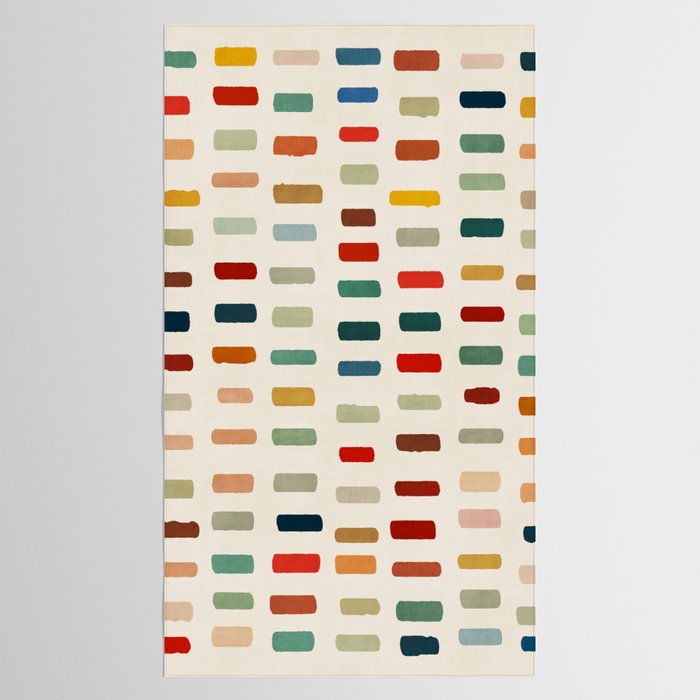 Colorful Minimalist Warm Tones Brush Strokes Design Tablecloth Gallery Image 2