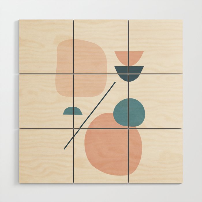 Abstract Minimal Shapes 33 Wood Wall Art Gallery Image 1
