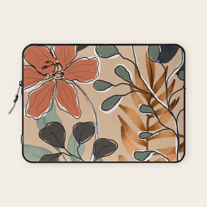 Elegant Botanical Line Art 1 Laptop Sleeve Gallery Image 1