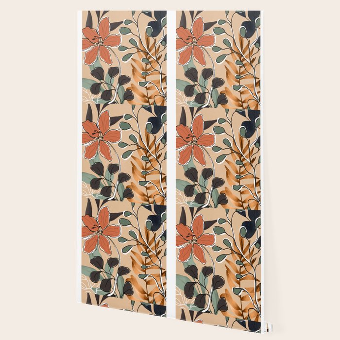 Elegant Botanical Line Art 1 Wallpaper Gallery Image 2