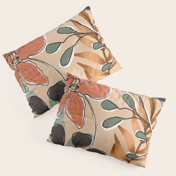 Elegant Botanical Line Art 1 Pillow Sham Gallery Image 3
