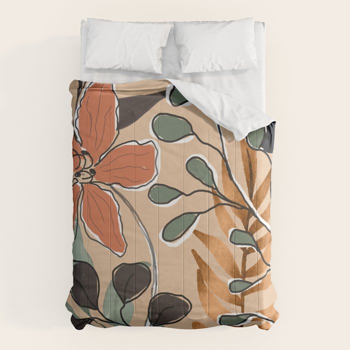 Elegant Botanical Line Art 1 Comforter Gallery Image 6