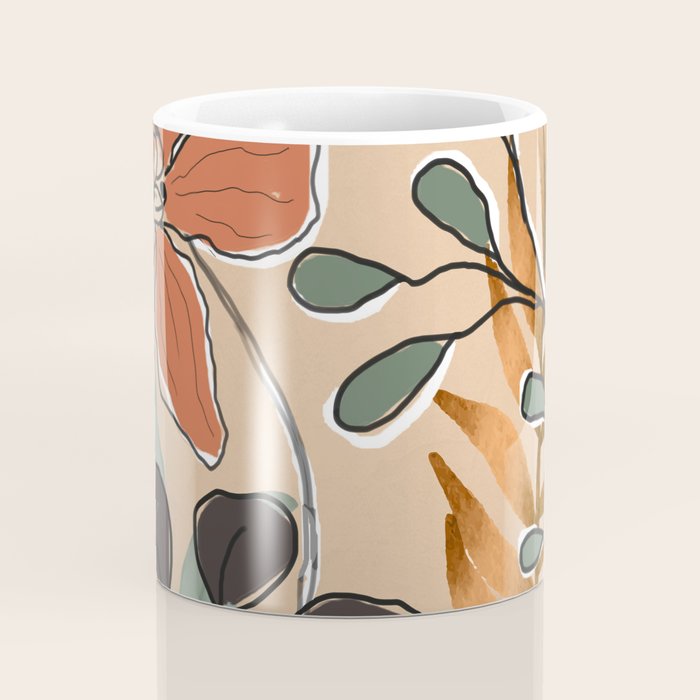 Elegant Botanical Line Art 1 Coffee Mug Gallery Image 4