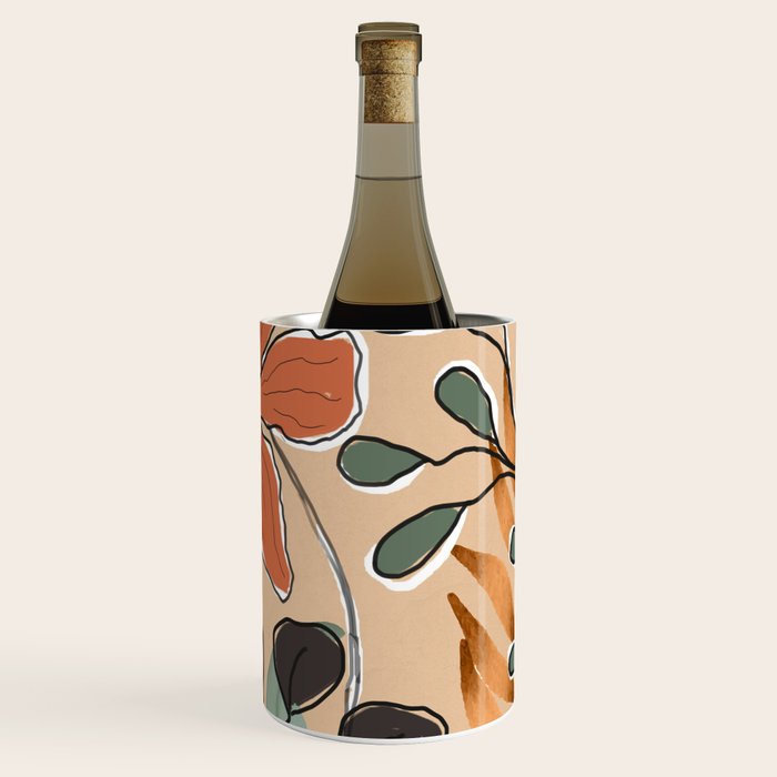 Elegant Botanical Line Art 1 Wine Chiller Gallery Image 1