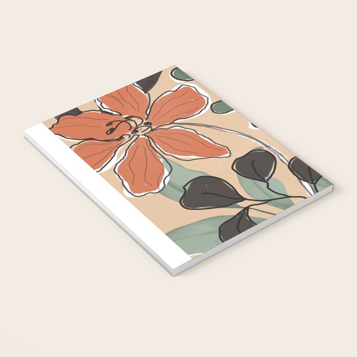 Elegant Botanical Line Art 1 Notebook Gallery Image 3