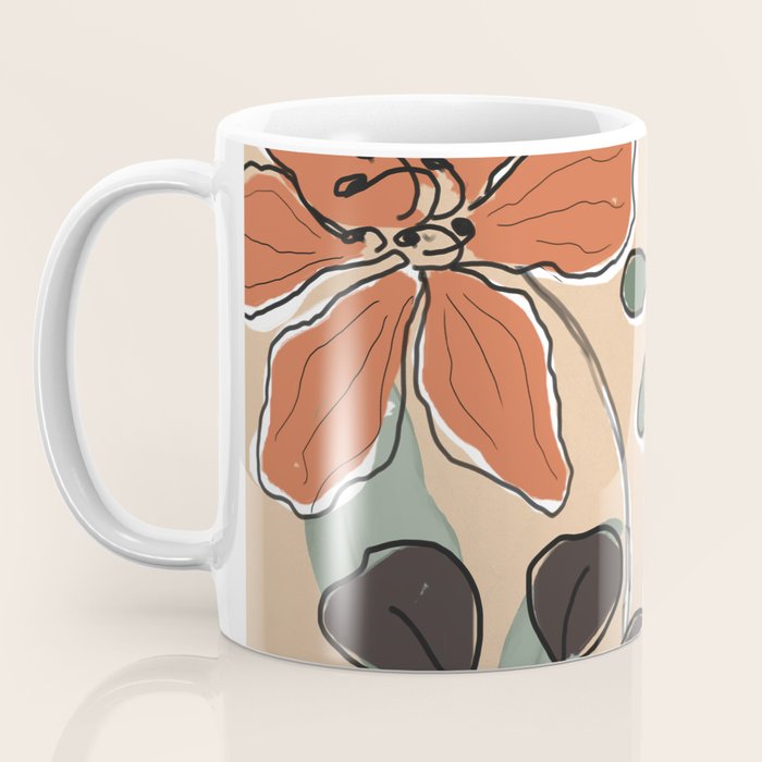 Elegant Botanical Line Art 1 Coffee Mug Gallery Image 3