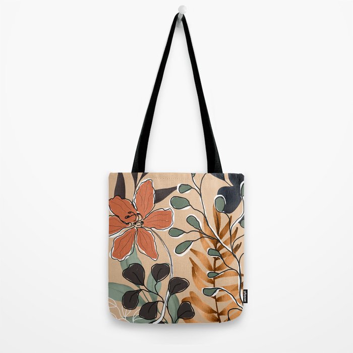 Elegant Botanical Line Art 1 Tote Bag Gallery Image 2