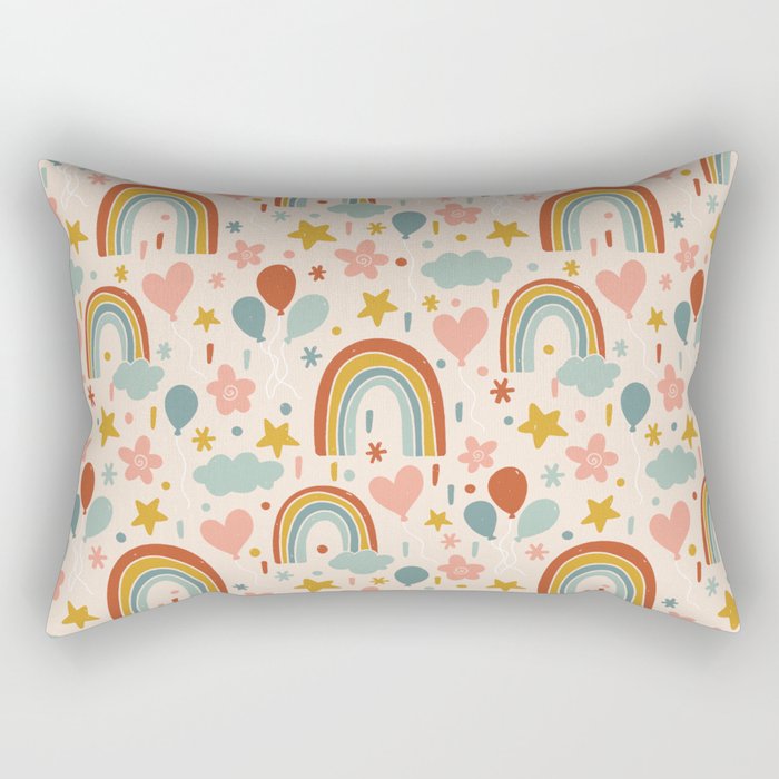 Rainbow Party Theme Rectangular Pillow Gallery Image 1