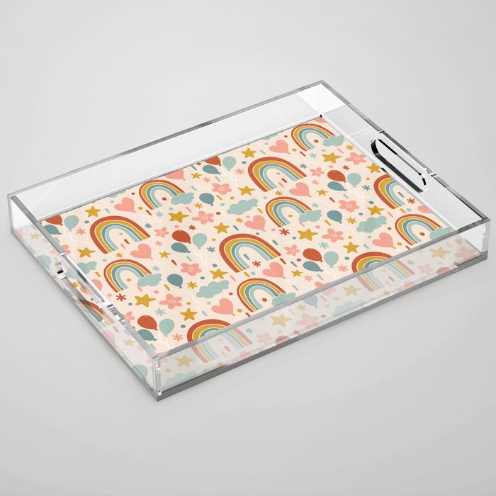 Rainbow Party Theme Acrylic Tray Gallery Image 1