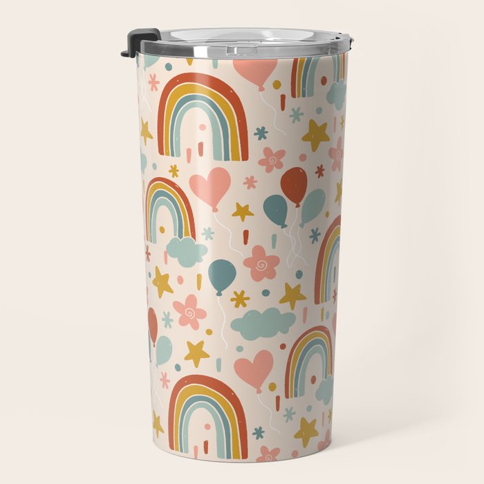 Rainbow Party Theme Travel Mug Gallery Image 3