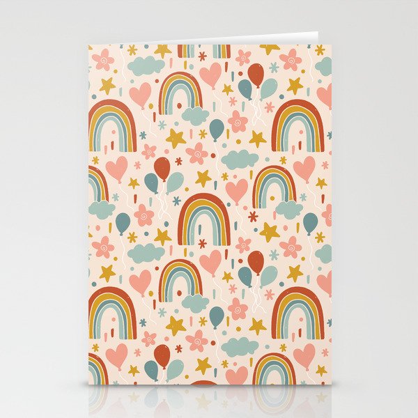 Rainbow Party Theme Stationery Card Gallery Image 2
