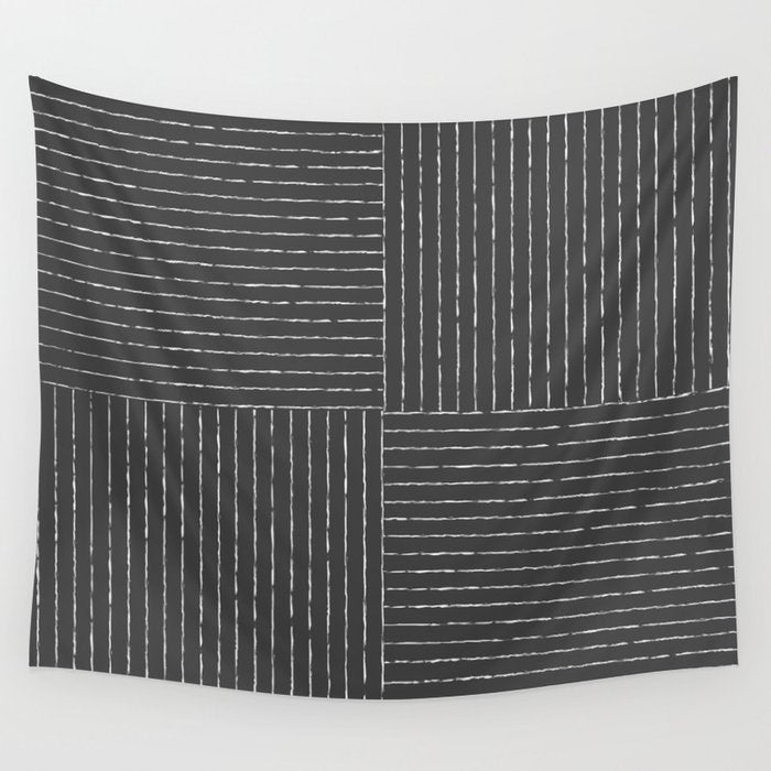 Lines III (Dark Gray) Wall Tapestry Gallery Image 4