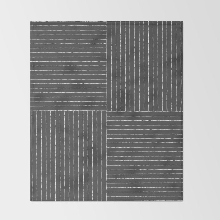 Lines III (Dark Gray) Throw Blanket Gallery Image 2