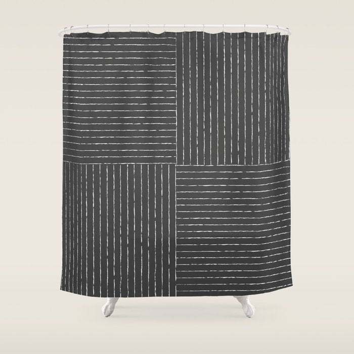 Lines III (Dark Gray) Shower Curtain Gallery Image 1