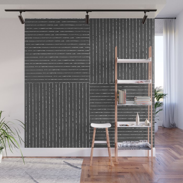 Lines III (Dark Gray) Wall Mural Gallery Image 1