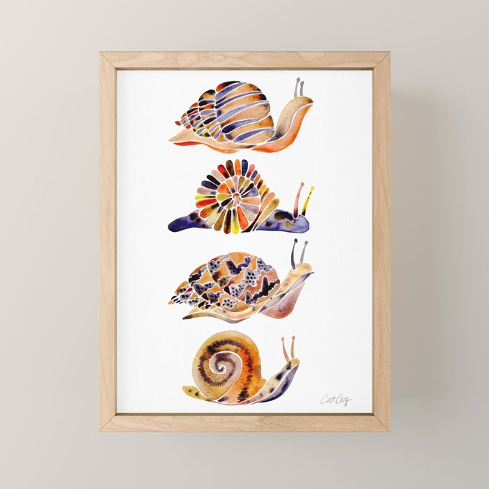 Snail Collection Mini Art Print Gallery Image 1