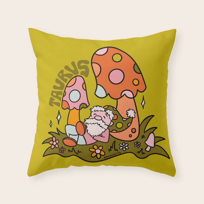 Taurus Gnome Throw Pillow Gallery Image 6