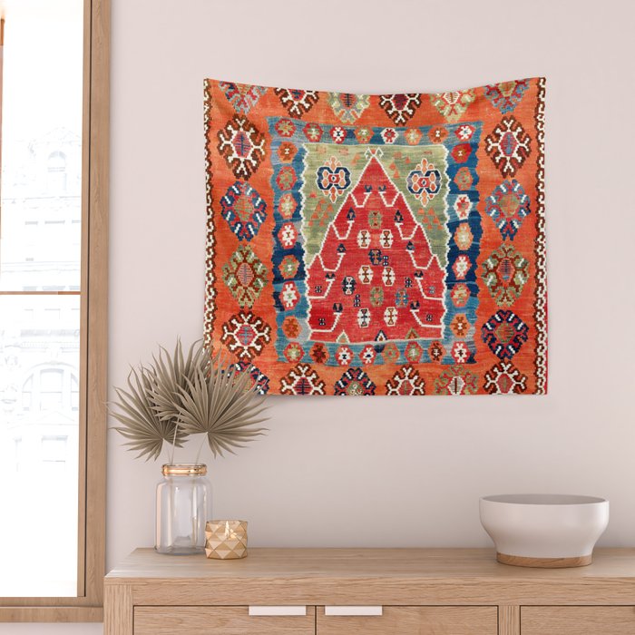 Bayburt Northeast Anatolian Niche Kilim Print Wall Tapestry Gallery Image 2