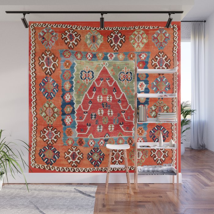 Bayburt Northeast Anatolian Niche Kilim Print Wall Mural Gallery Image 1