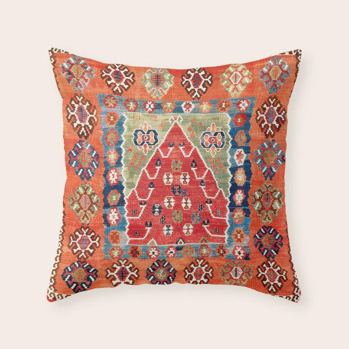 Bayburt Northeast Anatolian Niche Kilim Print Throw Pillow Gallery Image 1