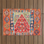 Bayburt Northeast Anatolian Niche Kilim Print Outdoor Rug Gallery Image 1