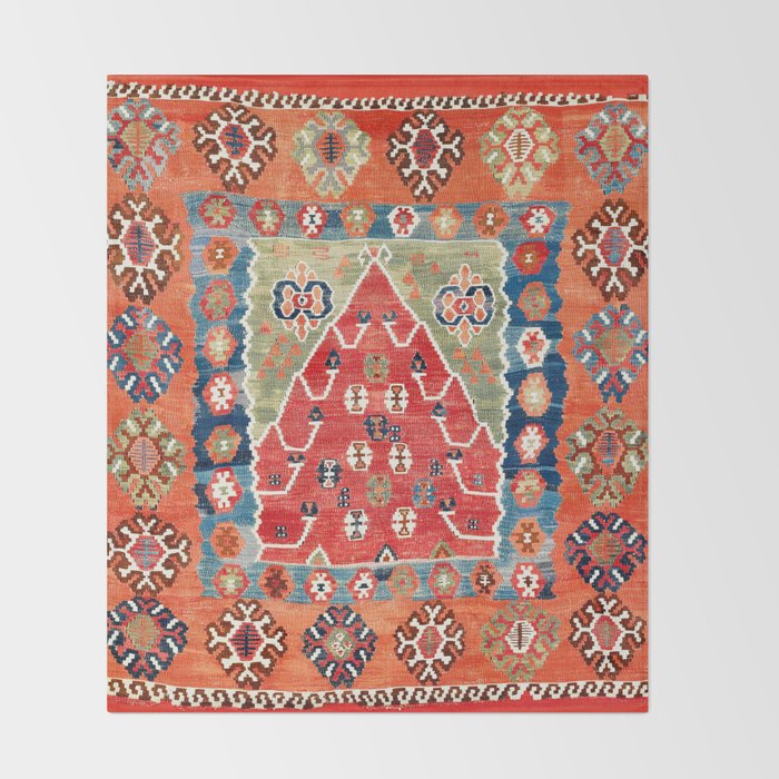 Bayburt Northeast Anatolian Niche Kilim Print Throw Blanket Gallery Image 2