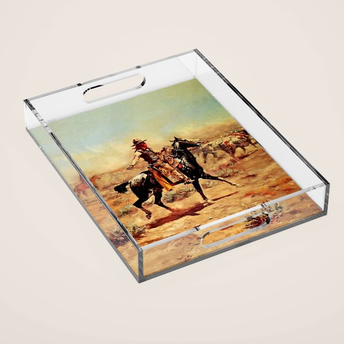 âIn the Alkaliâ by Charles M Russell Acrylic Tray Gallery Image 1