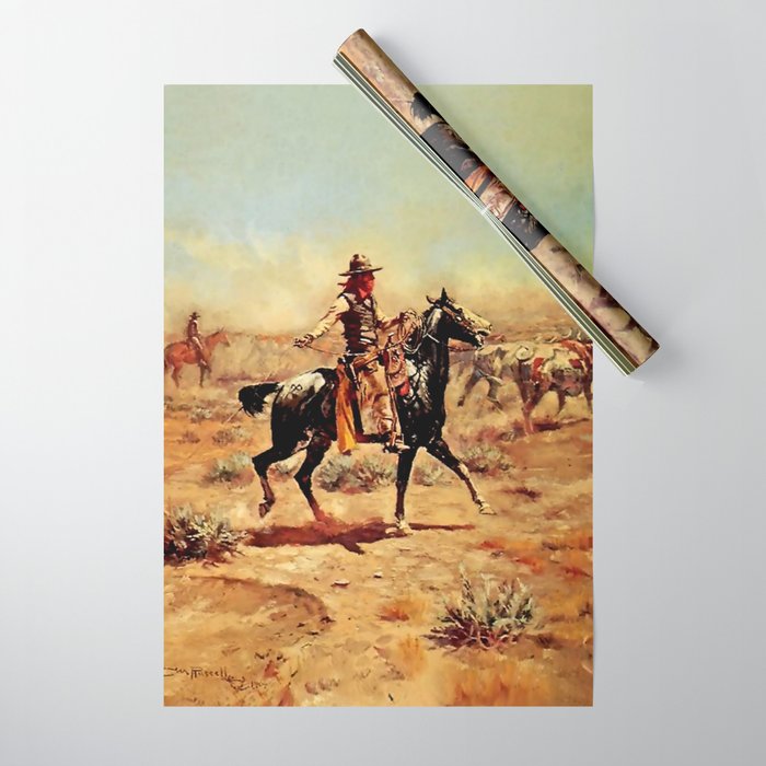 âIn the Alkaliâ by Charles M Russell Wrapping Paper Gallery Image 1