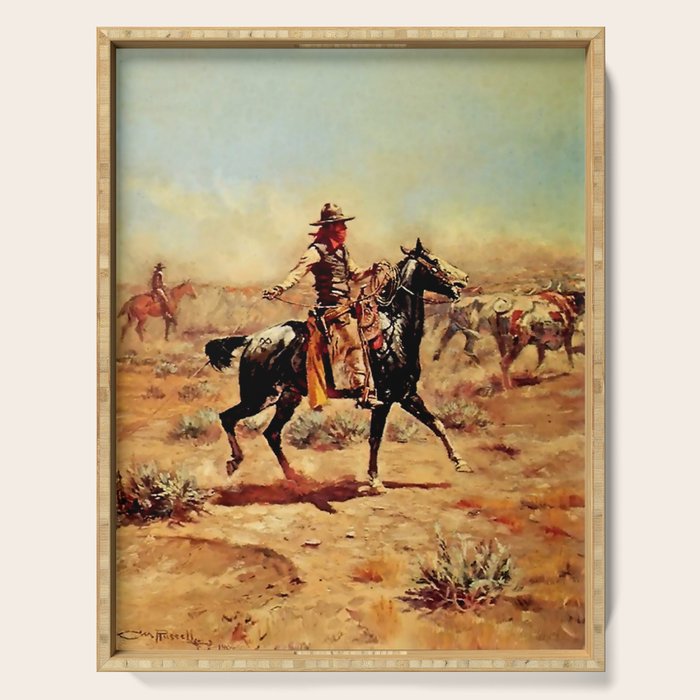 âIn the Alkaliâ by Charles M Russell Serving Tray Gallery Image 1