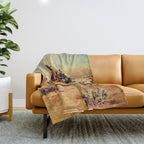 âIn the Alkaliâ by Charles M Russell Throw Blanket Gallery Image 1