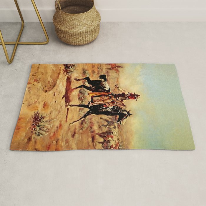 âIn the Alkaliâ by Charles M Russell Rug Gallery Image 1