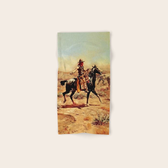 âIn the Alkaliâ by Charles M Russell Bath Towel Gallery Image 1