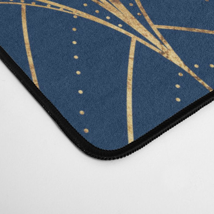 Art Deco Waterfalls // Navy Blue Desk Mat Gallery Image 4