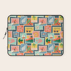 Summer travel postage stamp sticker pattern Laptop Sleeve Gallery Image 1
