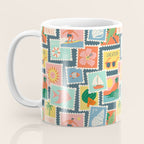 Summer travel postage stamp sticker pattern Coffee Mug Gallery Image 3