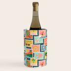 Summer travel postage stamp sticker pattern Wine Chiller Gallery Image 1